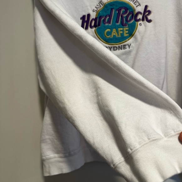 Vintage 90s Hard Rock Cafe Sz: L Sydney Australia White Crewneck Sweatshirt. - Picture 11 of 14